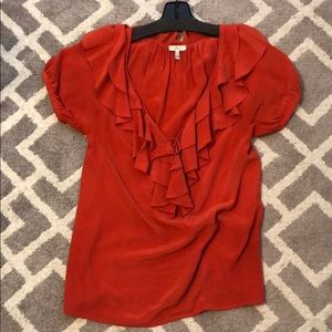 Joie orange short sleeve blouse